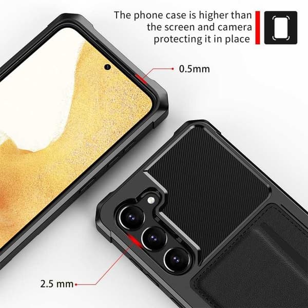 Samsung S23 Ultra Stöttåligt Skal med Kortfack Solid V2