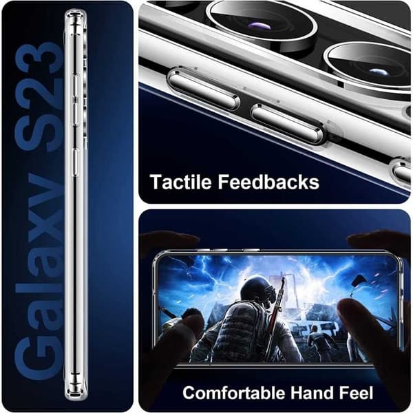 Samsung S23 Stöttåligt Genomskinligt Skal Simple