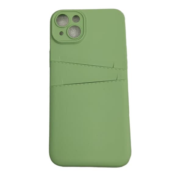 iPhone 14 Plus -kuori - mikrokuituinen silikoni Kaksinkertainen korttipaikka