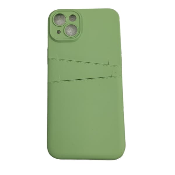 iPhone 14 Plus -kuori - mikrokuituinen silikoni Kaksinkertainen korttipaikka
