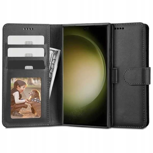 Samsung S23 Ultra Wallet Case PU-læder 4-LOMMES