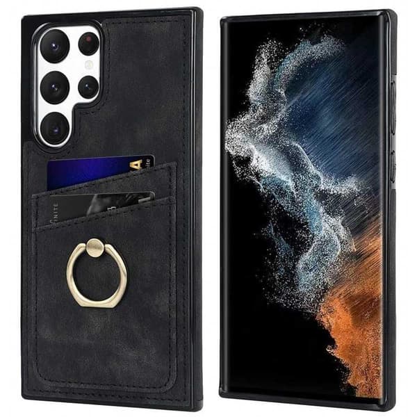 Samsung S23 Ultra mobilcover med kortholder Retro V4