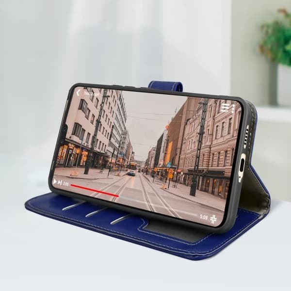 Vivo V23 5G Fodral - AVIZAR - Wallet Flip Video Support - Blå