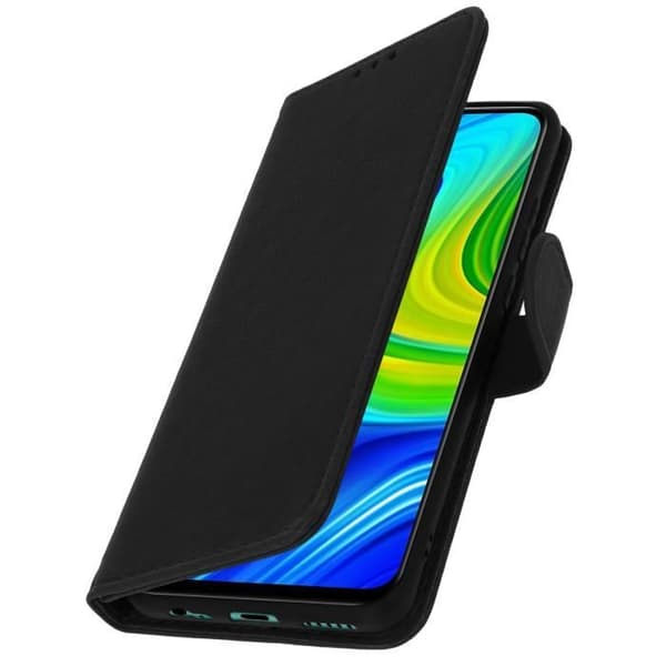 Étui - AVIZAR - Xiaomi Redmi Note 9 - Heltäckande fodral - Kortfack - Videostöd - Svart