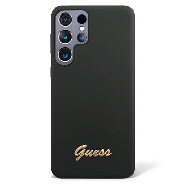 Guess silicone vintage gold logo Samsung Galaxy S23 Ultra - Svart