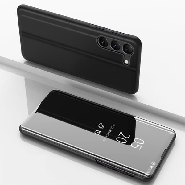 SKALO Samsung S23 Clear View Lompakkokotelo - Musta