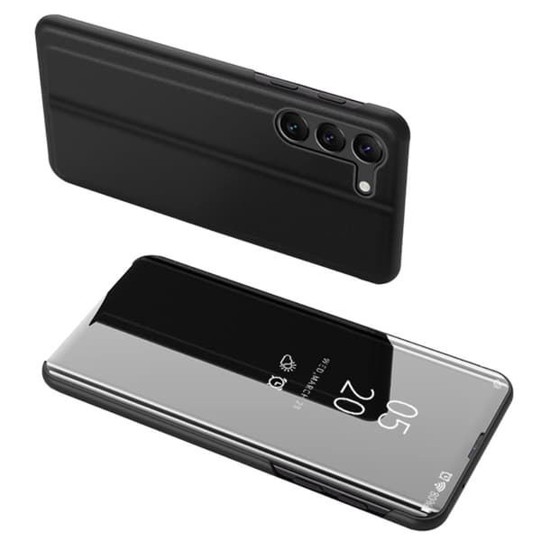 SKALO Samsung S23 Clear View Lompakkokotelo - Musta