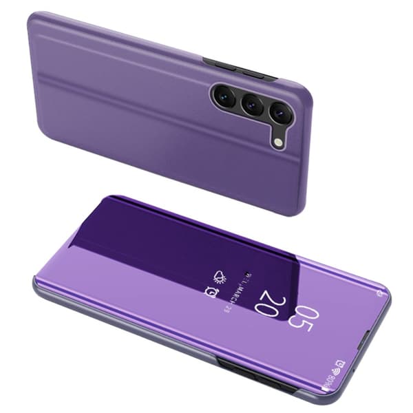 SKALO Samsung S23 Clear View Lompakkokotelo - Violetti