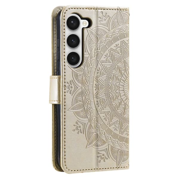 SKALO Samsung S23 Mandala lompakkokotelo - Kulta