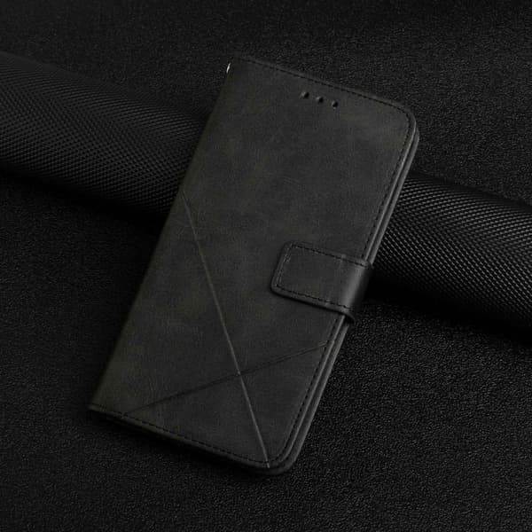 SKALO Samsung S23 Embossed Plånboksfodral i PU-Läder - Svart