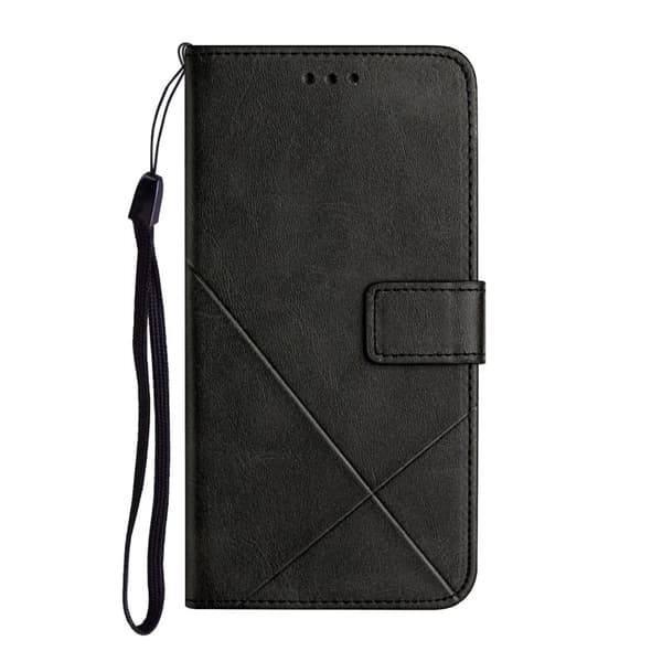 SKALO Samsung S23 Embossed Plånboksfodral i PU-Läder - Svart