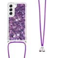 Pikkukuva 2 / 6: SKALO Samsung S23 Juoksuhiekka Glitter Mobile kaulapanta - Violetti