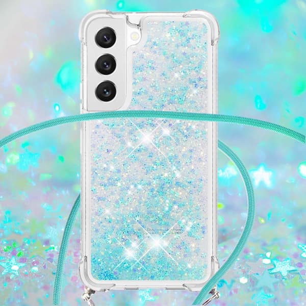 SKALO Samsung S23 Kvicksand Glitter Mobile Collar - Turkis