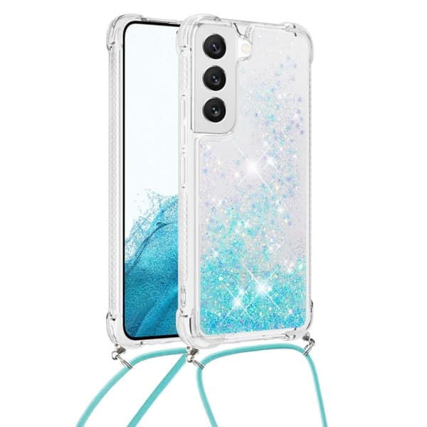 SKALO Samsung S23 Kvicksand Glitter Mobile Collar - Turkis