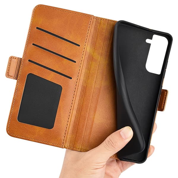 SKALO Samsung S23 Premium Wallet Lompakkokotelo - Vaaleanruskea