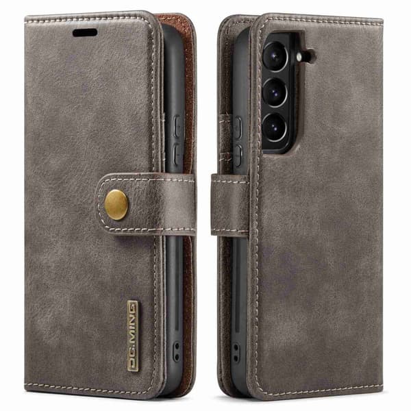 DG MING Samsung S23 2-i-1 Magnet Plånboksfodral - Grå
