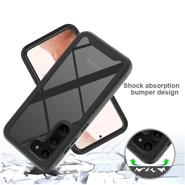 SKALO Samsung S23 Plus Stødsikker Clear Hybrid Cover - Sort