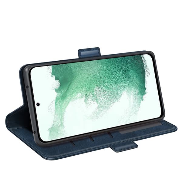 SKALO Samsung S23 Plus Premium Wallet Flip Cover - Blå