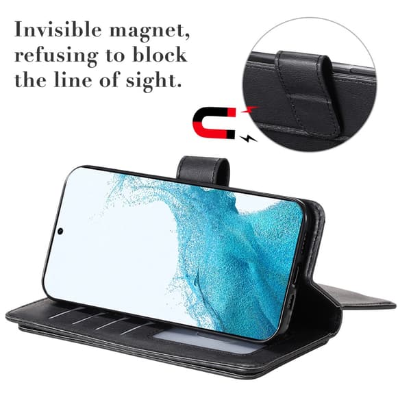 SKALO Samsung S23 Plus 10-RUM Flip Cover - Sort