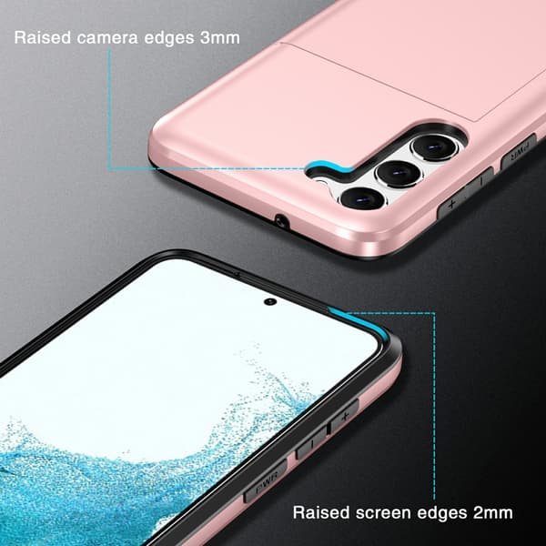SKALO Samsung S23 Plus Armor Suojakuori korttikotelo - Musta