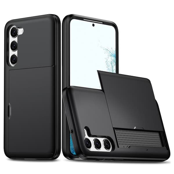 SKALO Samsung S23 Plus Armor Suojakuori korttikotelo - Musta