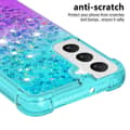 Pikkukuva 3 / 6: SKALO Samsung S23 Plus Juoksuhiekka Glitter Sydämet TPU kuori - Turkoosi-Violetti