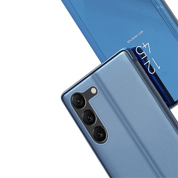 SKALO Samsung S23 Plus Clear View Flip Cover - Lilla-Blå