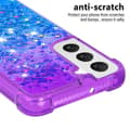 Pikkukuva 3 / 6: SKALO Samsung S23 Plus Juoksuhiekka Glitter Sydämet TPU kuori - Violetti-Sininen