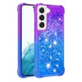 Pikkukuva 1 / 6: SKALO Samsung S23 Plus Juoksuhiekka Glitter Sydämet TPU kuori - Violetti-Sininen