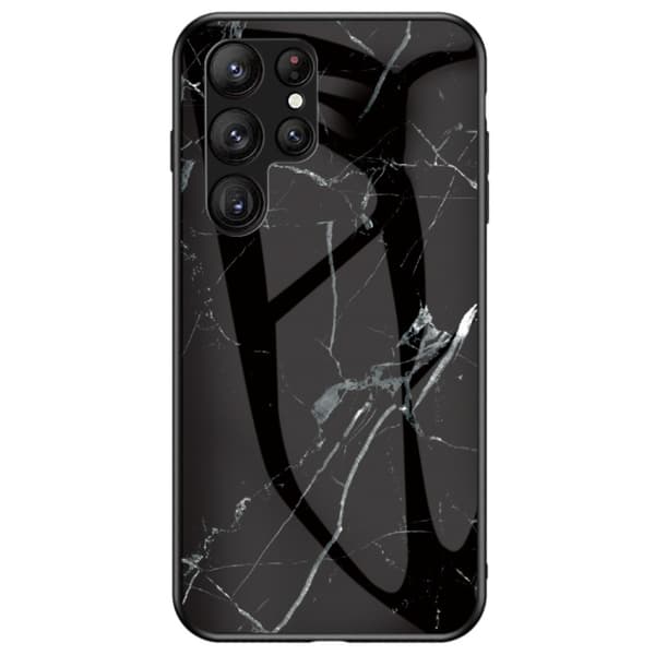 SKALO Samsung S23 Ultra Marmor Härdat Glas TPU-skal - Motiv 1