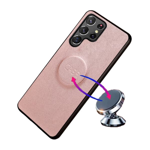 SKALO Samsung S23 Ultra DOLIZMA 2 i 1 Magnet Plånboksfodral - Roséguld