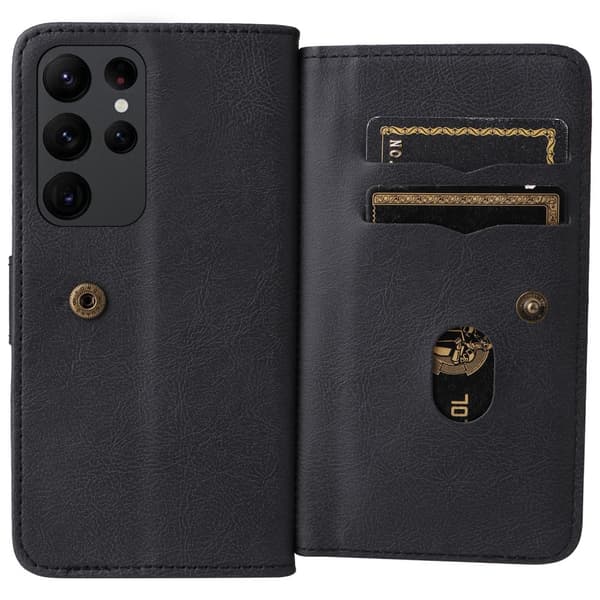 SKALO Samsung S23 Ultra 10-RUM Flip Cover - Sort