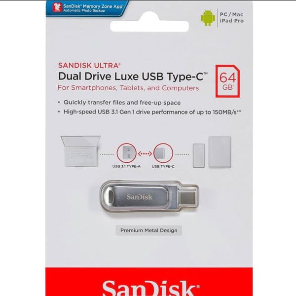 SanDisk 64GB Ultra Dual Drive Luxe Type-C