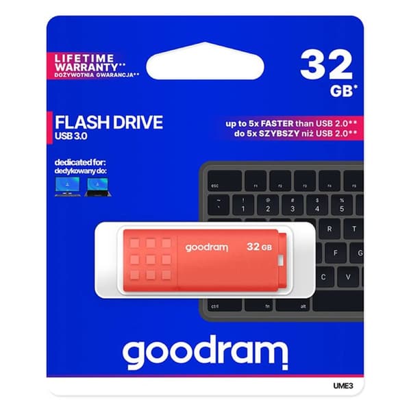 GOODRAM 32GB UME3 PenDrive USB 3.0 - Oransje