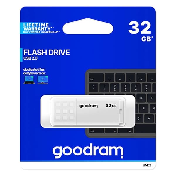 GOODRAM 32GB UME2 PenDrive USB 2.0 - Hvid