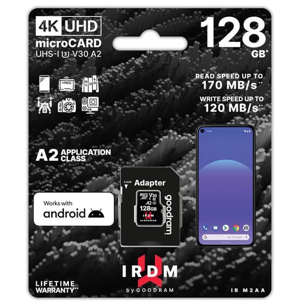 GOODRAM 128GB IRDM microCARD UHS I U3 V30 A2 + adapter