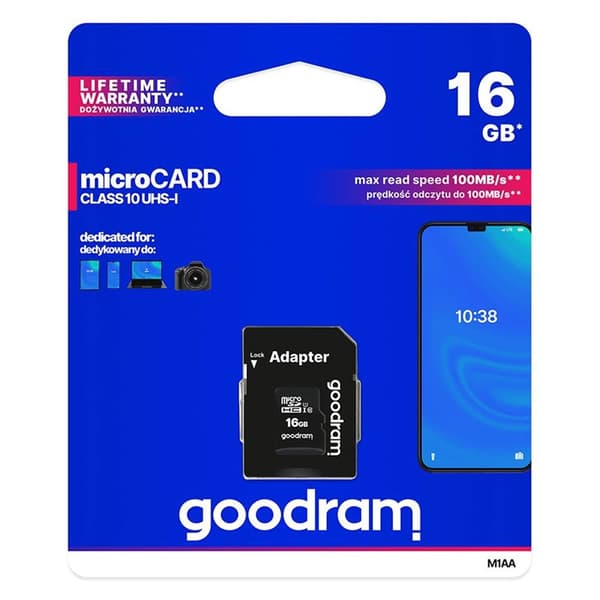 GOODRAM 16GB microCARD cl10 UHS-I + adapter