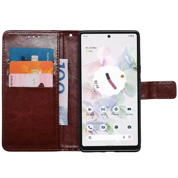 Mobil lommebok 3-kort Google Pixel 7A - Brun