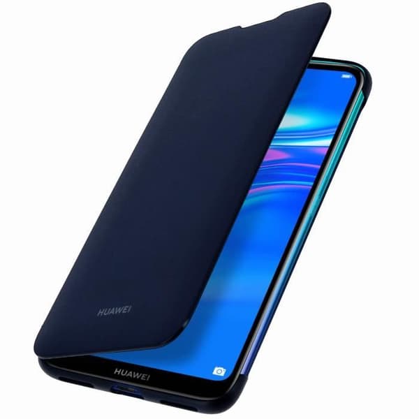 Hus - HUAWEI - Y7 2019 - Flipetui - Heltäckande skydd - Kortfack - Blå