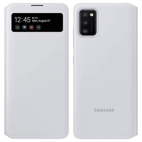 Fodral - Samsung - Galaxy A41 - Genomskinlig - S View Wallet Cover - Heltäckande skydd
