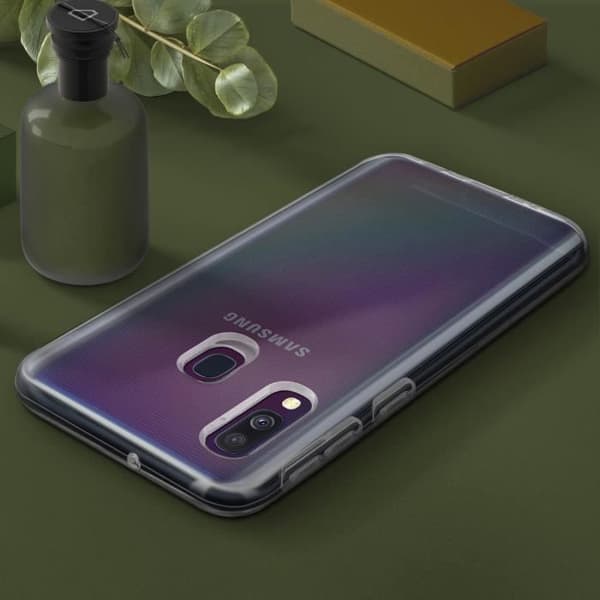 Coque - Samsung - Galaxy A40 - Skydd - Silikongel - Transparent Vit