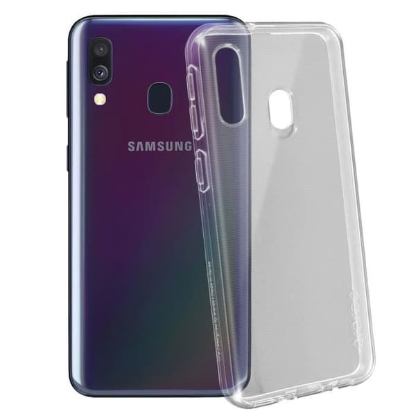 Coque - Samsung - Galaxy A40 - Skydd - Silikongel - Transparent Vit