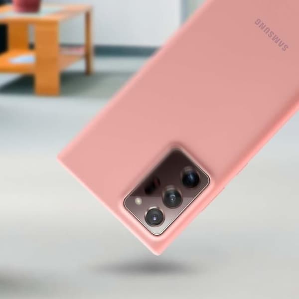 Samsung Galaxy Note 20 Fodral Ultra Soft Touch Silikon Skal Original Rosa