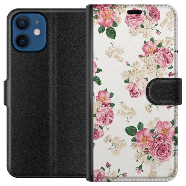 Apple iPhone 12  Tegnebogsetui Retro Blomster