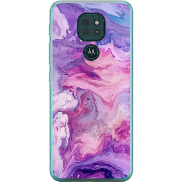 Motorola Moto G9 Play Gennemsigtig cover Marmor Lilla