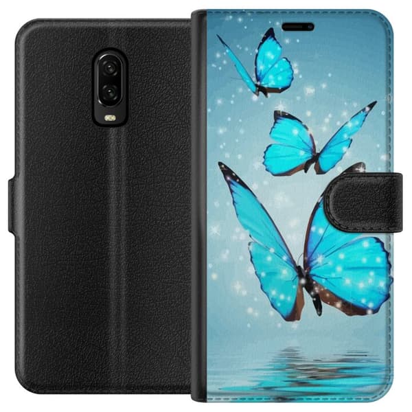 OnePlus 6T Plånboksfodral Glittrande Fjärilar