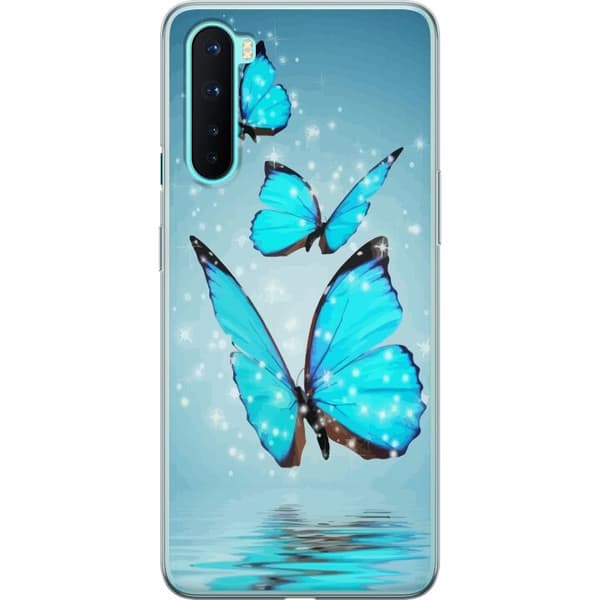 OnePlus Nord Genomskinligt Skal Glittrande Fjärilar