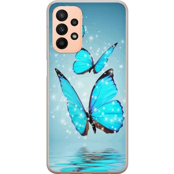 Samsung Galaxy A23 5G Gennemsigtig cover Glitrende Sommerfugle