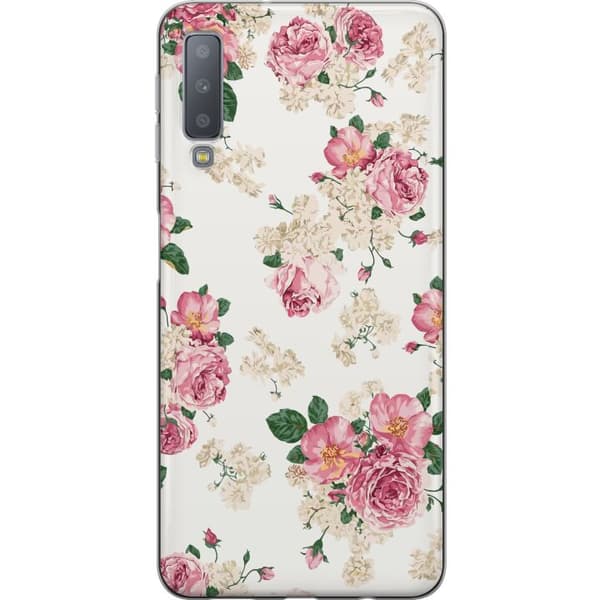 Samsung Galaxy A7 (2018) Gjennomsiktig deksel Retro Blomster