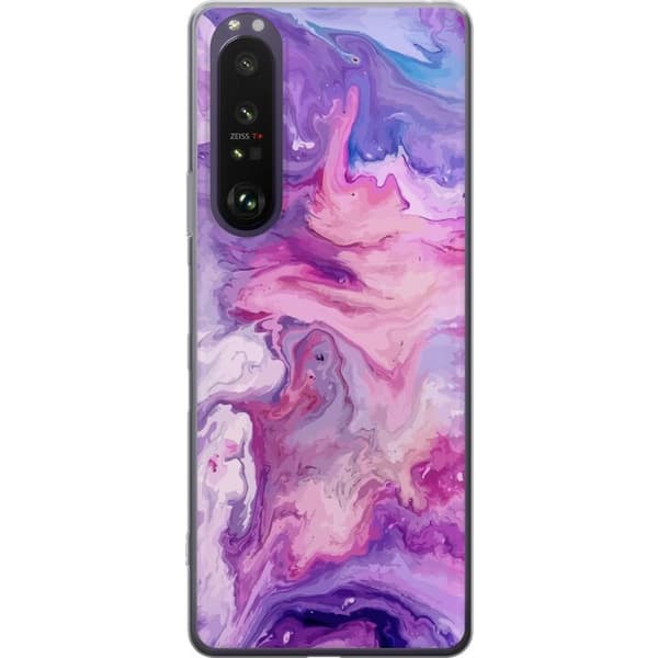 Sony Xperia 1 III Gjennomsiktig deksel Marmor Lilla